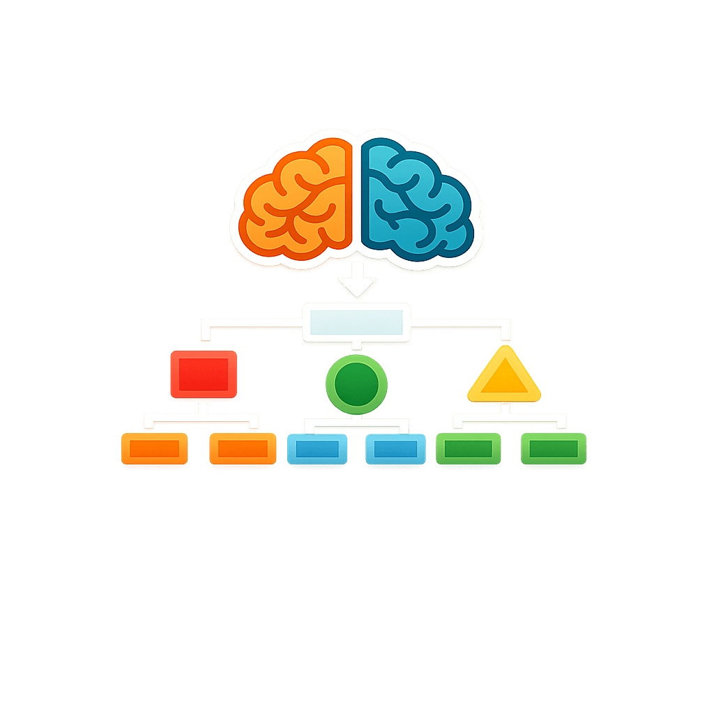 Abstracter logo showing a brain feeding into a flowchart.